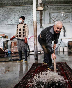 شستشوی سنتی قالی در قالیشویی کوی نصر  